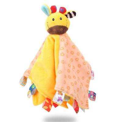 China PORTABLE Plush Cotton Quilt Blanket Towel Soft Square Baby Doll Sleep Toy With Bell for sale