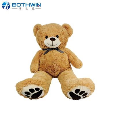 China Custom Brown Large Plush Teddy Bear Soft Plush Toys With Embossed Bear Paw Print On Both Feet for sale