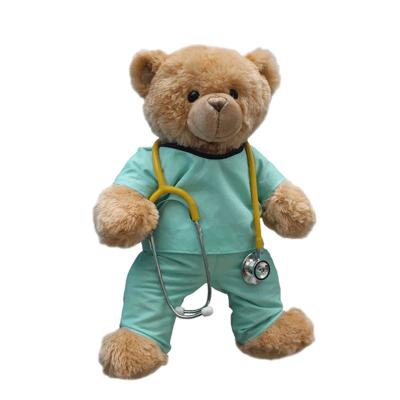 China Up 36 Months OEM Plush Doctor Uniform Teddy Bear With Stethoscope Factory Made for sale