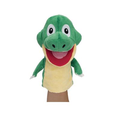 China Up 36 Months 10 Inch Interactive Soft Velvet Baby Dinosaur Puppet for sale