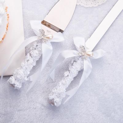 China Wedding Custom Wedding Souvenir Stainless Steel Cake Knife Shovel Set Wedding Decoration Cake Knife and Fork Set Gift for sale