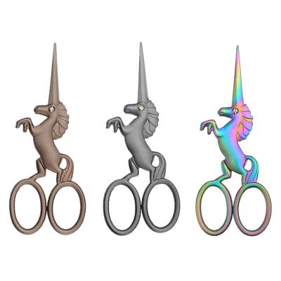 China Fabric /Sewing Scissors Cute 4.5inch Tips Stainless Steel Unicorn Embroidery Scissors for sale