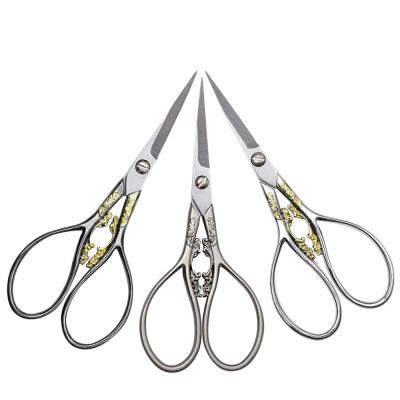 China Auspicious Pointed Embroidery Scissors Vintage European Steel Clouds Tips Scissors for sale