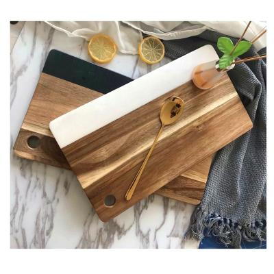 China Viable white or black marble wood chopping cutting board for sale