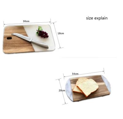 China Kitchen Chopper Pizza Bread Board Sustainable Marble Wooden Breakfast Board for sale