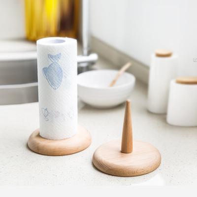 China Universal Wooden Kitchen Roll Holder Free Punch Paper Towel Holder for sale