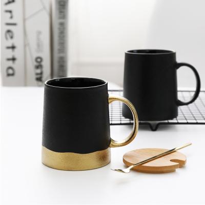 China Retro Black Frosted Ceramic Perfect Stocked Mug Coffee Mug Perfect Custom Gift Box for sale