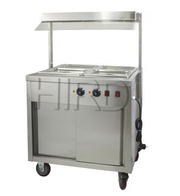 China Commercial equipment factory wholesales electric warmer commercial food dish warmer display cart with wheels for sale