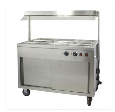 China Hospital Commercial Royal Stainless Steel Plate Banquet Food Warmer Restaurant Electric Warmer Cart With Wheels for sale