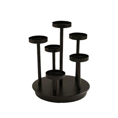 China European home decorative candle holder coffee table black decoration candle holder set for sale