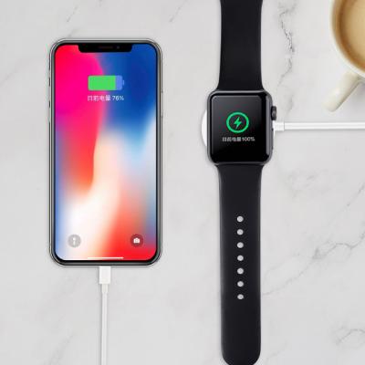 China Custom Logo 2 In1 Qi Fast High Quality Mobile Phone Charger Wireless Charger For Apple Watch 1 2 3 4 5 6 Charger for sale