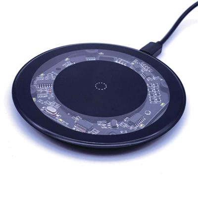 China Custom Imagination 15w Cell Phone Mobile Charging Glass Outdoor Fast Charging Pad Logo Wireless Charger for sale