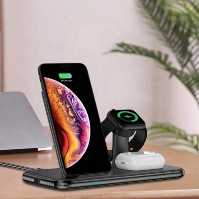 China Wholesale High Speed ​​Quick QI 15W Charger Dock Fast Stand For iPhone For Apple Watch AirPods Radio Charging for sale