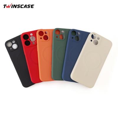 China Fast Shipping Shockproof Microfiber Shockproof Inside Baby Skin Feeling Magnetic Cell Phone Case For iPhone 13 for sale