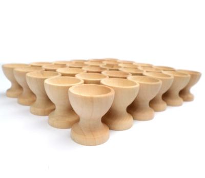 China Wooden Easter Egg Holders Unpainted Easter Egg Cups For DIY Painting Easter Crafts for sale