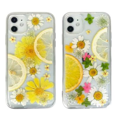 China Factory supply direct wholesale shockproof for iphone 13 real case dry pressed flowers fruit high quality cell phone cases for all phone for sale