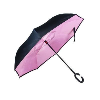 China Novelty Fashion Gift Luxury Auto Reverse Reverse Car Advertising Sun Rain Umbrella With Logo for sale