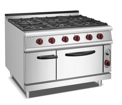 China Hotel Guke Stainless Steel Gas Stove Cooker with 6 Range Burners and Griddles and Ovens for Sale for sale