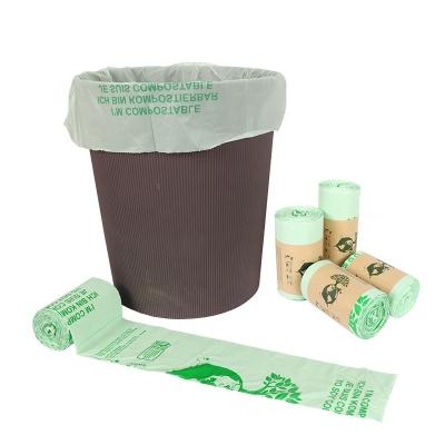 China BIODEGRADABLE In Stock Wholesale custom shopping products 100% compostable biodegradable plastic PBAT+PLA corn starch trash garbage bag for sale