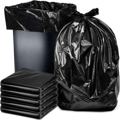 China Disposable In Stock 60x80cm Large Heavy Duty Black Color Eco Friendly Degradable Bin Liner Garbage Rubbish Plastic Trash Bag for sale