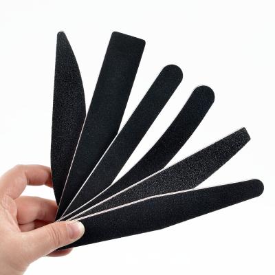 China Best Quality Color Sandpaper Nail File Emery Board Emery Board Nail Polishing And Deburring Black Half Moon Nail Form Wholesale Free Sample Best Quality for sale