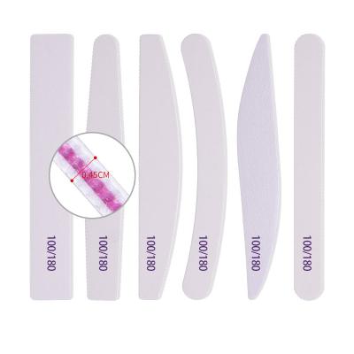 China Professional Emery+EVA+PP Board Custom Nail File Tools Shape 6 Different Sandpaper Nail File Emery Board Zebra Nail File for sale