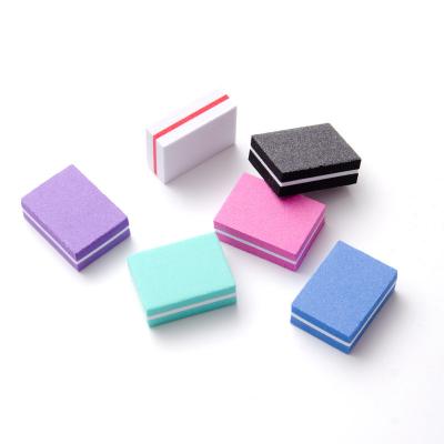 China Wholesale Emery Nail Salon Mini Polishing Buffer Block Custom Nail File Block Sponge Nail Folder+Sponge+PP Small for sale