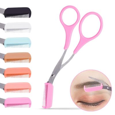 China Hot Selling Personal Care Professional Women Beauty (For Eeyebrow) Tools Eyebrow Trimmer Scissors Eyebrow Scissors With Comb for sale