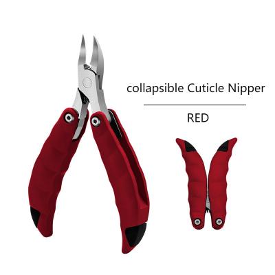 China Professional Right Handed Scissors Manicure Tools Portable Folding Cuticle Nipper Stainless Steel Nail Cuticle Nipper for sale