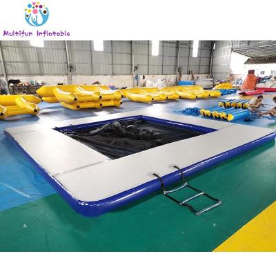 China 0.90mm PVC Tarpaulin / DWF Material Ocean Sea Floating Swimming Pool Inflatable Yacht Inflatable Yacht Swimming Pool for sale