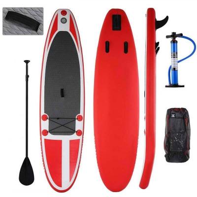 China DWF material+Non-slip EVA Deluxe Adults Inflatable Stand Up Paddle Board Inflatable Water Surf Board Red Color with Non-slip EVA for sale