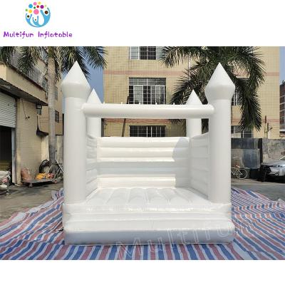 China 0.55mm PVC Tarpaulin Factory Wedding Castle Jumping Bouncy Bouncer Plato Inflatable White Wedding Party Decoration House Bouncy Bouncer for sale