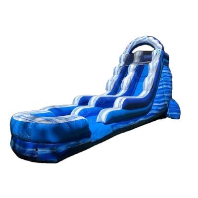 China 0.55mm PVC Tarpaulin 18ft Plato Inflatable Arctic Rush Water Slide With Pool for sale