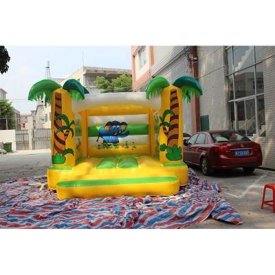 China 0.55mm PVC Tarpaulin Jungle Theme Castle Inflatable Bouncy Palm Tree Jumping House Plato for sale