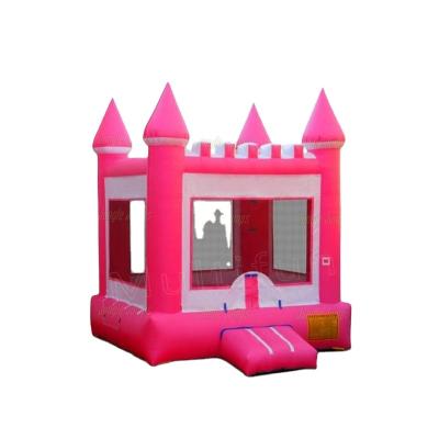 China Hot Princess Pink and White Bounce House 0.55mm Plato PVC Tarpaulin Factory Sale Inflatable Castle For Kids for sale