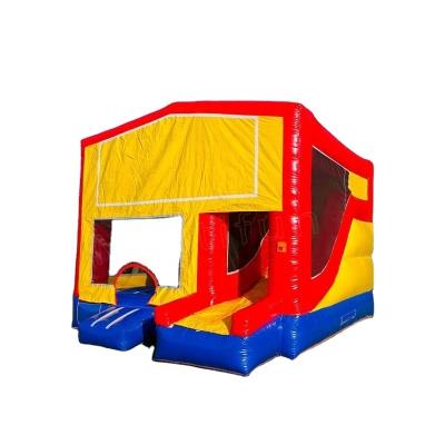 China 0.55mm Plato PVC Tarpaulin Inflatable Modular Bounce Slide 5 Combo In 1 Commercial Grade Bounce House With Slide for sale