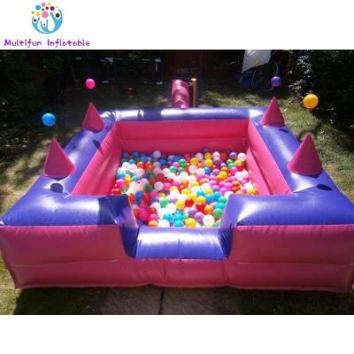 China 0.55mm PVC Tarpaulin Plato Pink / Square Inflatable Ball Air Baby Ball Pit Purple Pit Balls for sale