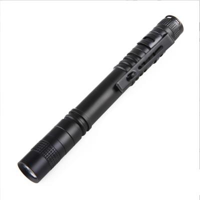 China Emergency Camping Mini Portable Aluminum Alloy AAA Battery Climbing Running Doctor Work Pen Light Tactical Flashlight Torch with Clip for sale