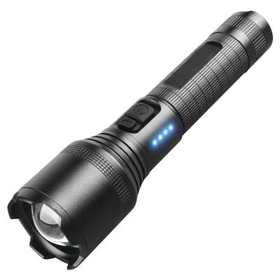 China Aluminum Alloy Outdoor Industrial Self Defense Emergency High Lumens Shock Rechargeable Battery Zoomable Electric Flashlight Torch Fill Light for sale