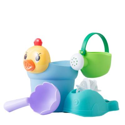 China Water Tool Bathroom Bath Kids Spray Baby Playing In The Water Shameng Chicken Shampoo Cup Spoon Toy Bath Toys For Children for sale