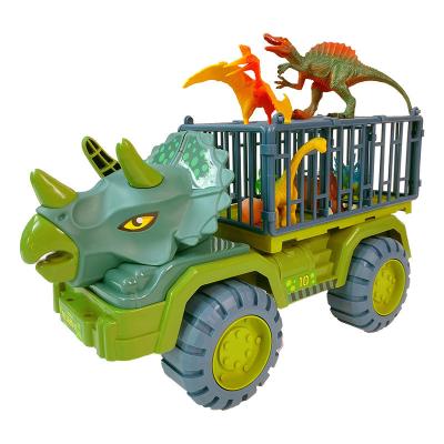 China Friction Toy Slide Dinosaur Transporter Car Dinosaur Truck Toys For Boys for sale