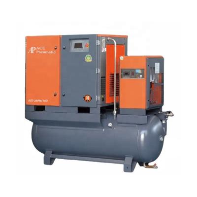 China Lubricated 10HP 5.5KW/7.5KW/11KW/15KW Germany Technology Industrial Silent Rotary Screw Air Compressor With Dryer And Tank for sale