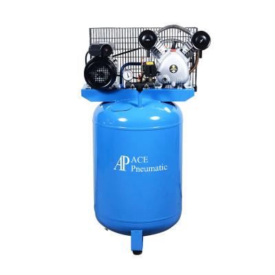 China Lubricated ACE 50l/100l/150l/200l 3hp 7kw V-0.25/8 Portable Belt Driven Industrial Vertical Air Compressor for sale