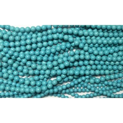 China None One Of A Kind Pretty American Blue Turquoise Natural Ball Shapes Loose Intarsia Gemstone Bead for sale