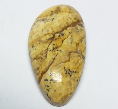 China 100% Natural Fancy Yellow Natural Maker Describe Loose Jasper Pear Cut Stone 23*32*5mm Opqaue Cabochan for sale