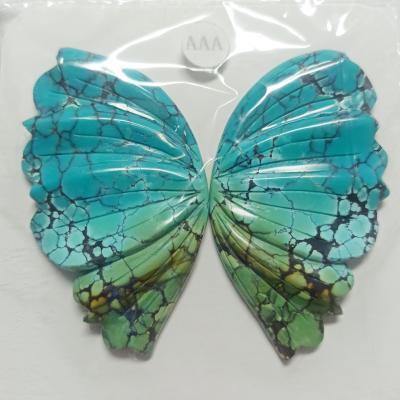 China Newest Pretty Turquoise America Carved Butterfly Shape Handcraft Gemstone Craft For Home Decoration for sale