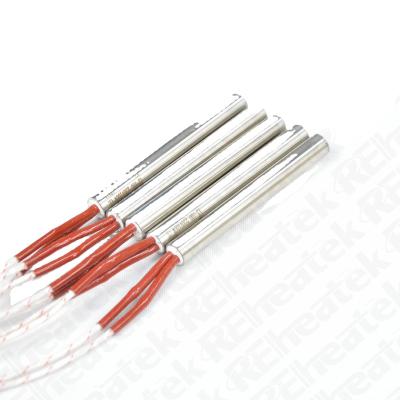 China Thin Plates 24v 220v 120 Volt 450w 12x40mm Barbecue Three Lead Wire Cartridge Electric Heater Elements for sale