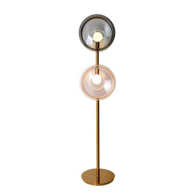 China Nordic Modern Postmodern Creative Study Bedroom Sofa Hotel Double-Headed Metal Glass Living Room Floor Light Designer Floor Lamp for sale