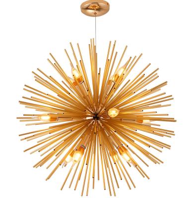 China High Efficiency D64cm D72cm Nordic Modern Gold Sea Urchin Ball LED Pendant Lights 12 Hands Light Bulb E14 for sale