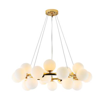 China 25 Modern Simple Hands Around Designer Nordic Modern Creative American Chandelier Glass Ball LED Pendant Lights for sale